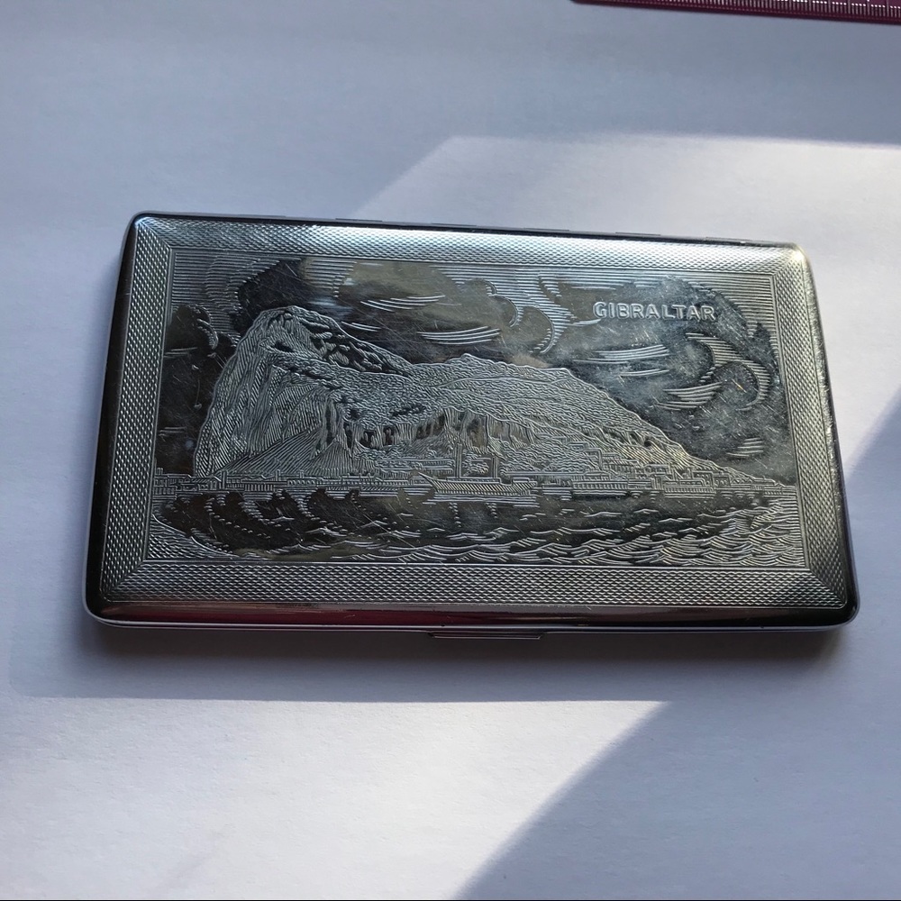 Vintage chrome cigarette case Gibraltar Mayell